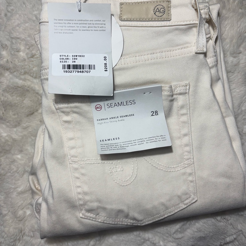Ag Adriano Goldschmied Cream Skinny Jeans